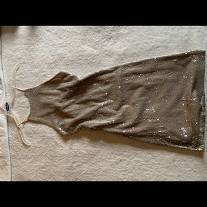 Zara tan shimmer party dress